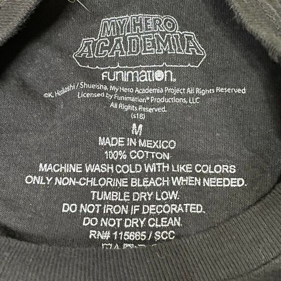 My Hero Academia Funimation Black Mens T Shirt Size Medium Anime - Picture 3 of 4